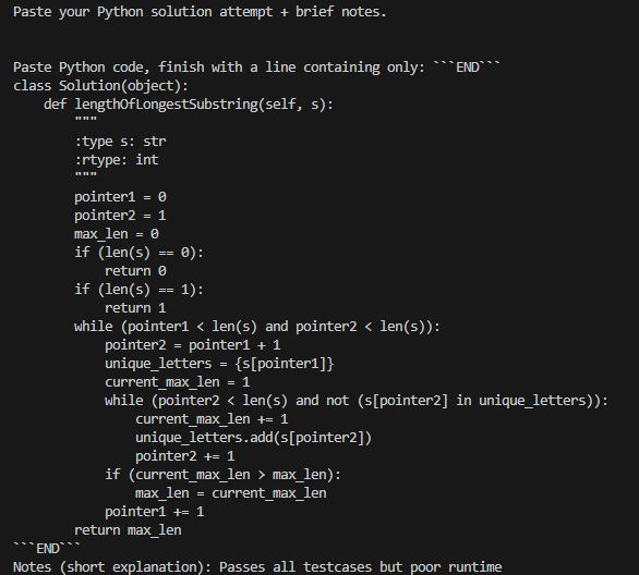 User's problem solution and explanation