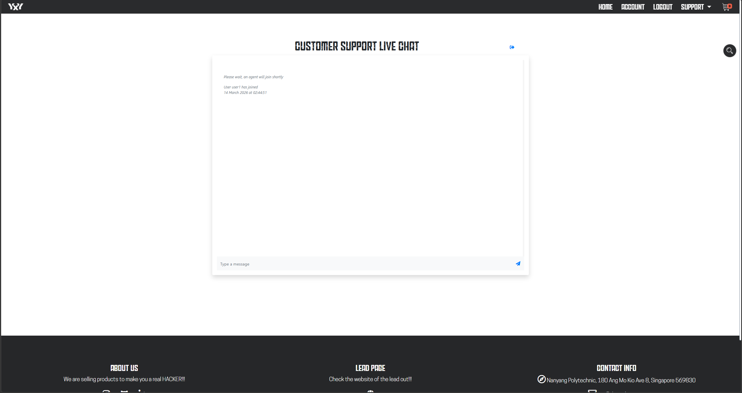 Customer staff live chat waiting room